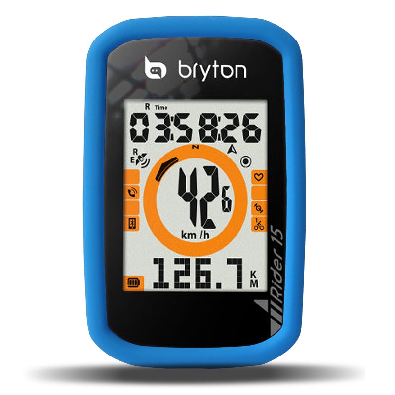Cykelcykling  r15 computer stopur silikone gummi beskyttelsesetui smart cover med lcd-skærmfilm til bryton rider 15