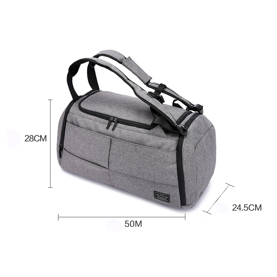 Bolsa de viaje impermeable para hombre, bolsa de gimnasio deportiva, mochila grande multifunción para almacenamiento de zapatos, candado antirrobo de Fitness, color negro