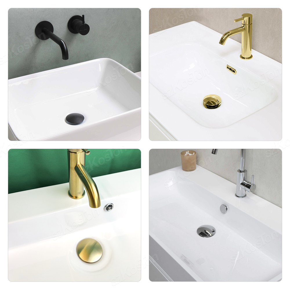 Bathroom Sink Drainer Washbasin Pop Up Drain Plug Waste Stopper With Or Without Overflow Hole Bathroom Appliances Accessories