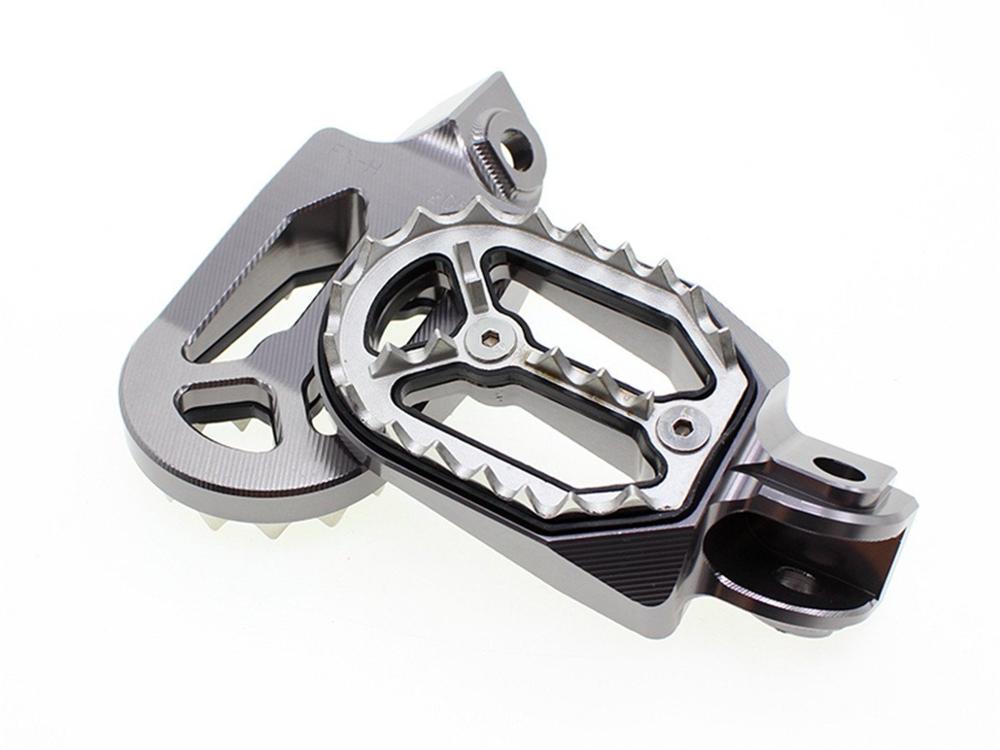 CNC MX Aluminium Crossmotor Pit Motorcross Voetsteun Voetsteunen Pedaal Footpeg Voor Husqvarna KTM 85cc-530cc Alle 2005- Voetsteunen: Grijs