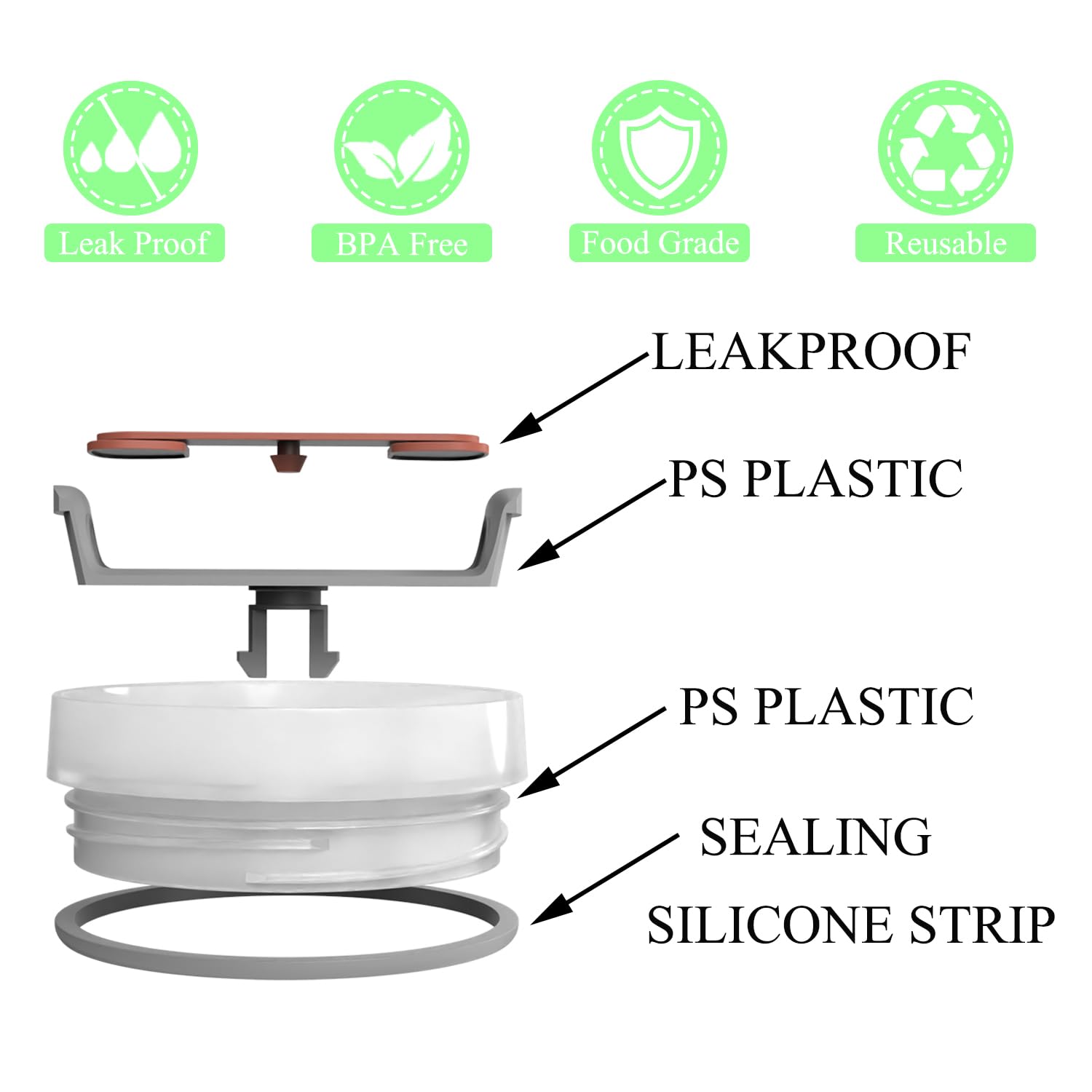 For Stanley Cup Cover Spill Proof Splash Resistant Tumbler Stainless Steel Car Mug Handle Straw Tumbler Lid Compatible Stainless