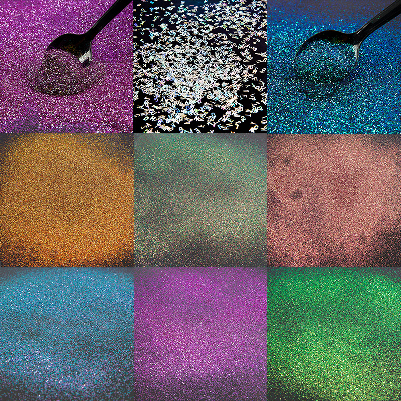 Kamæleon pigment flager magisk harpiks farve farve forskydning krom pigment galakse decoden smykker gør farvning uv harpiks