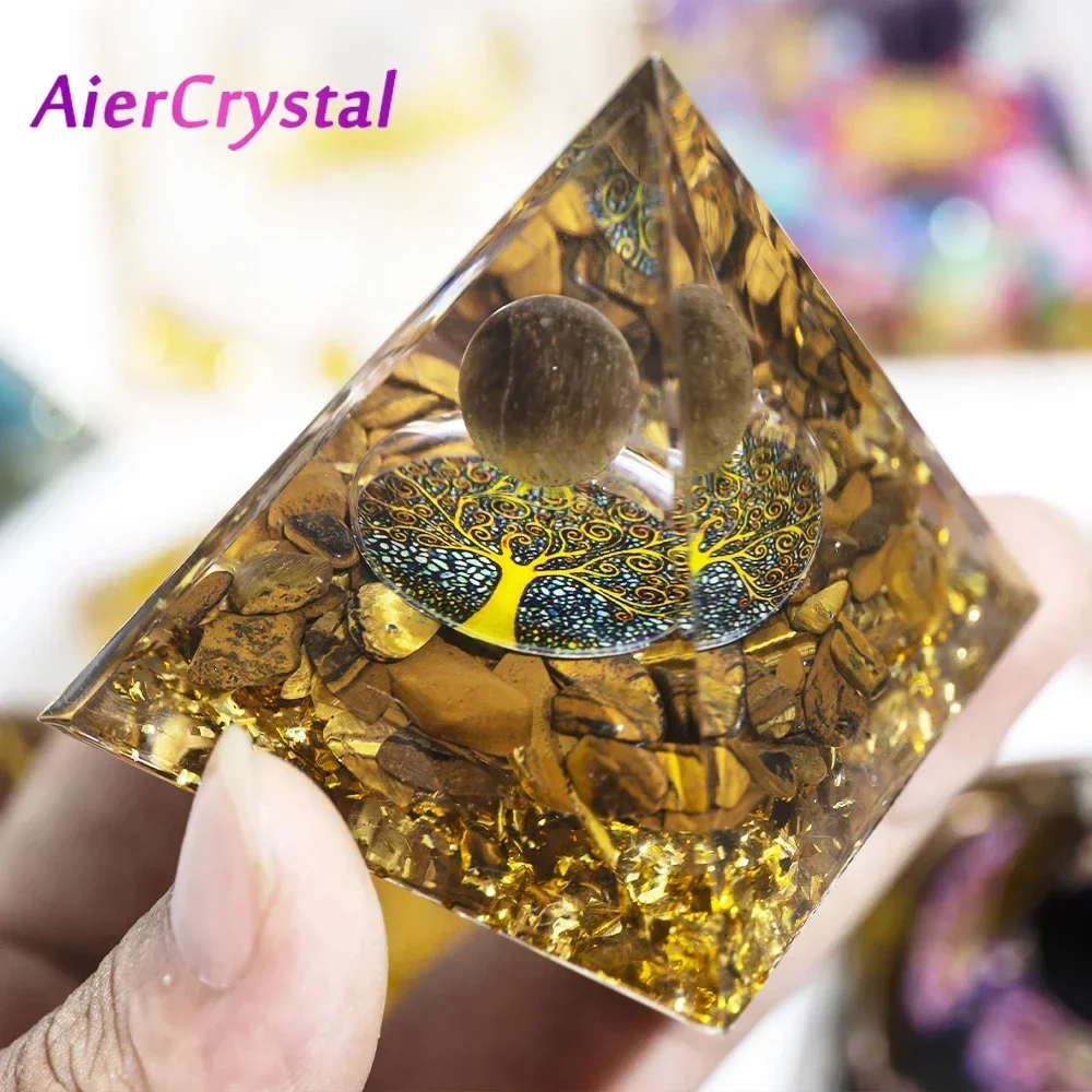 Hars Piramide Natuurlijke Kristallen Grind Steen Energiegenerator Reiki Healing Chakra Meditatie Ornamenten Ambachten Kantoor Kamer Decor