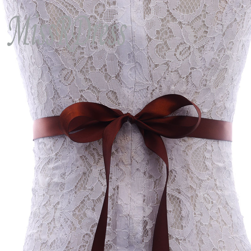 MissRDress dżetów pas ślubny Handmade perły ślubne pas złoty kryształ szarfa do sukni ślubnej dla Bridal akcesoria JK834: brown