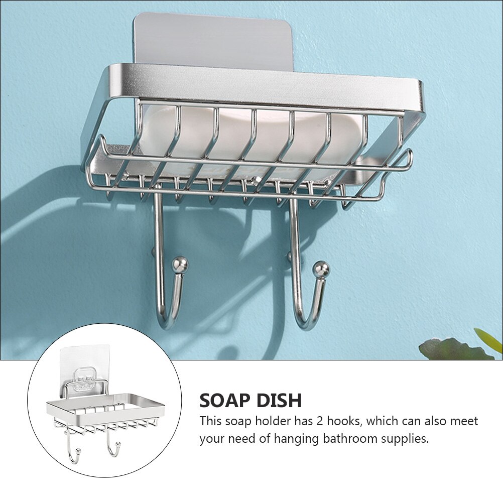 Jabonera de acero inoxidable, soporte de pared para jabón, ducha y baño