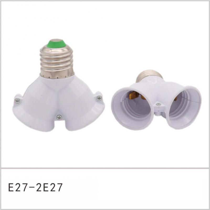 Schroef E27 LED Base Light Lamp Socket E27 naar 2-E27 Splitter Adapter lamphouder E27 Socket Lamphouder