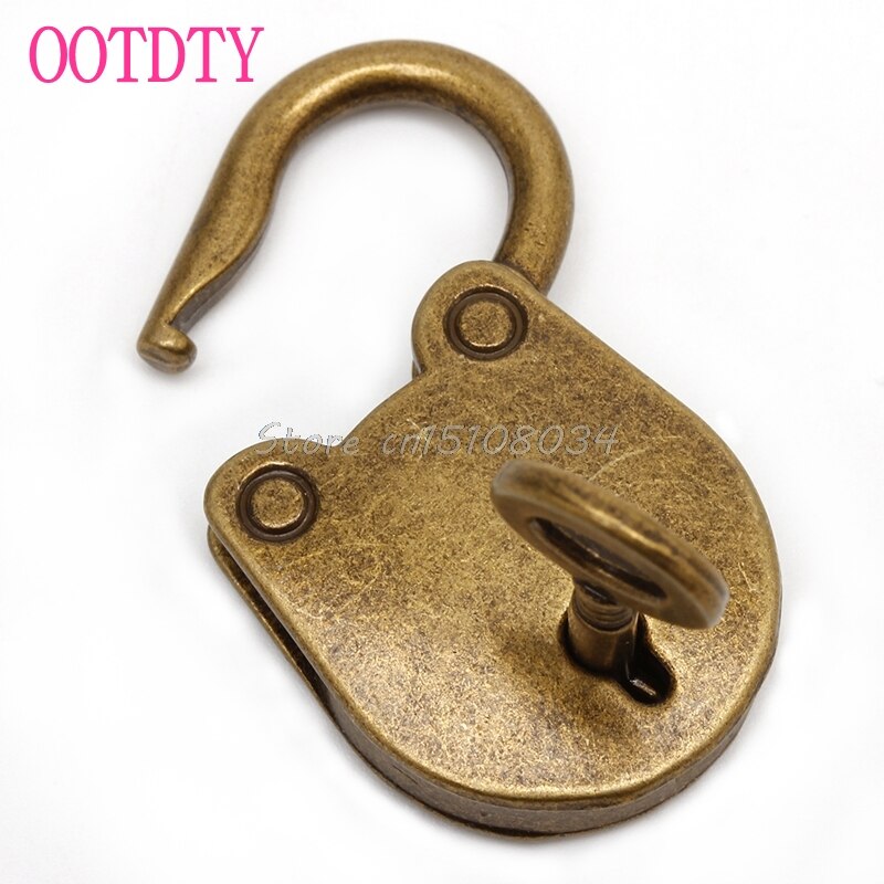 Gammal vintage antik stil mini archaize hänglås nyckellås med nyckel (parti  of 3) s08