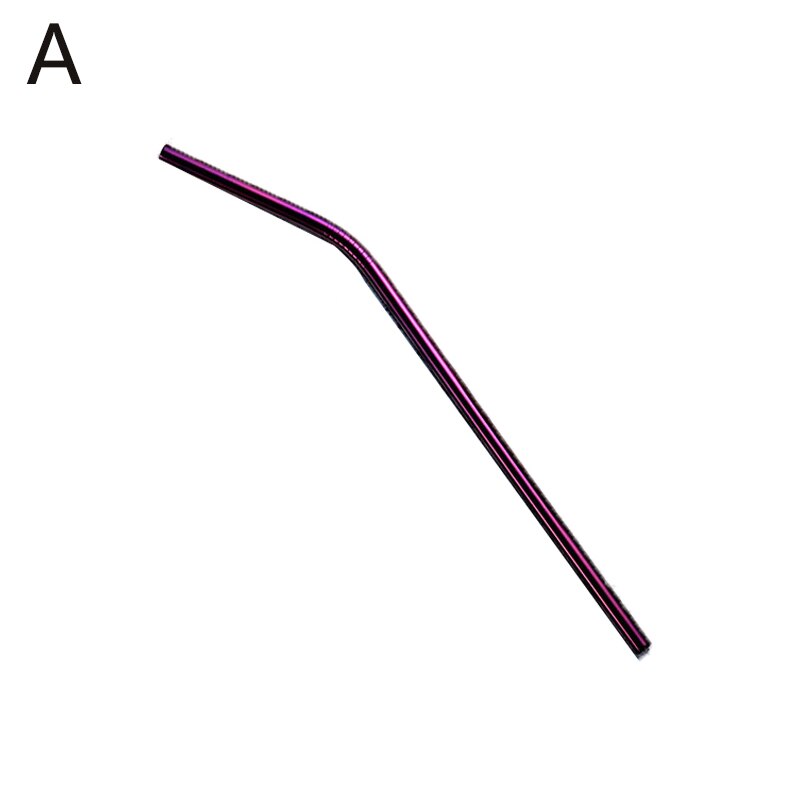 Reusable Metal Drinking Straws 304 Stainless Steel Sturdy Bent Straight Drinks Straw Colourful Party Bar Accessory: 07-A