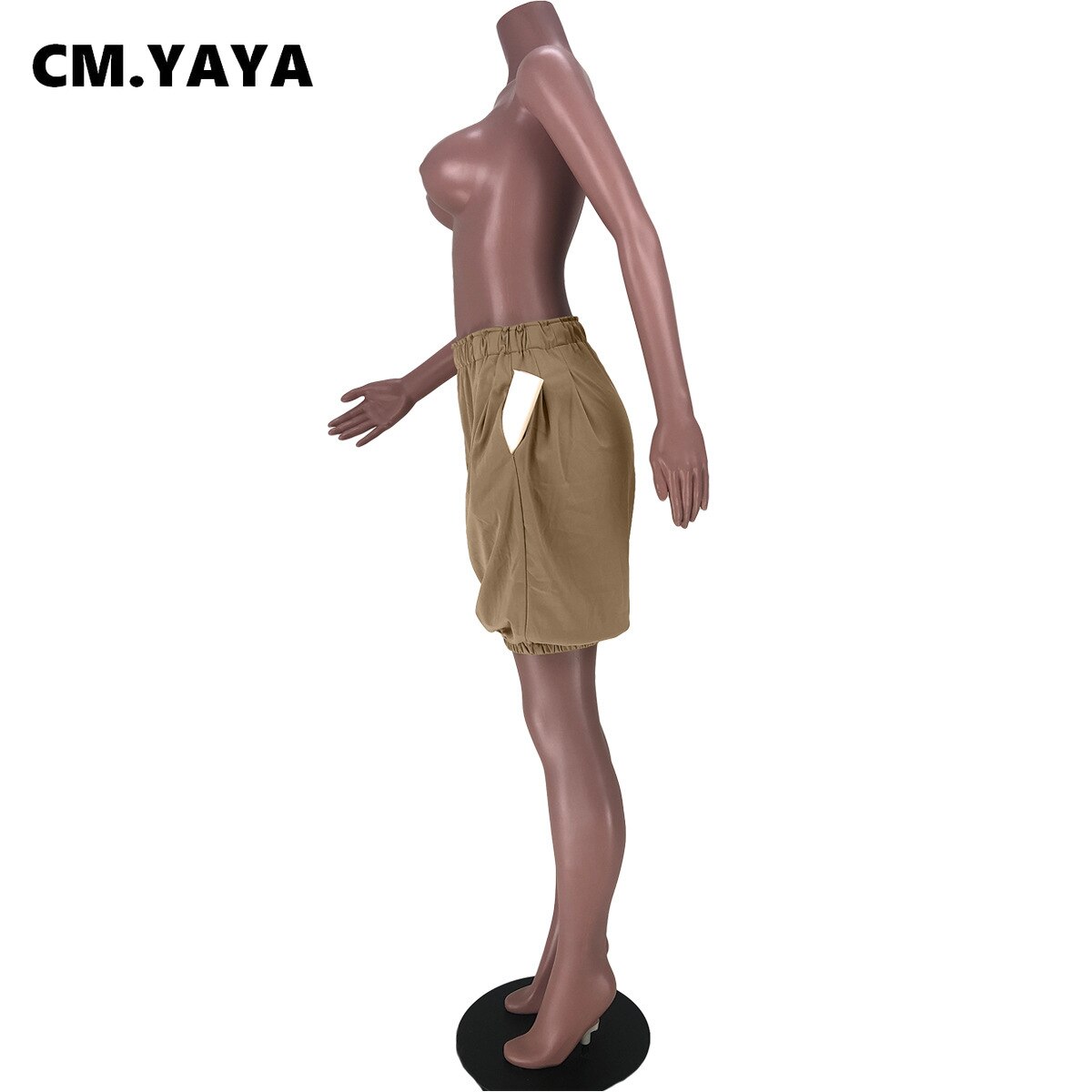 Yara Textured Elastic Waist Shorts