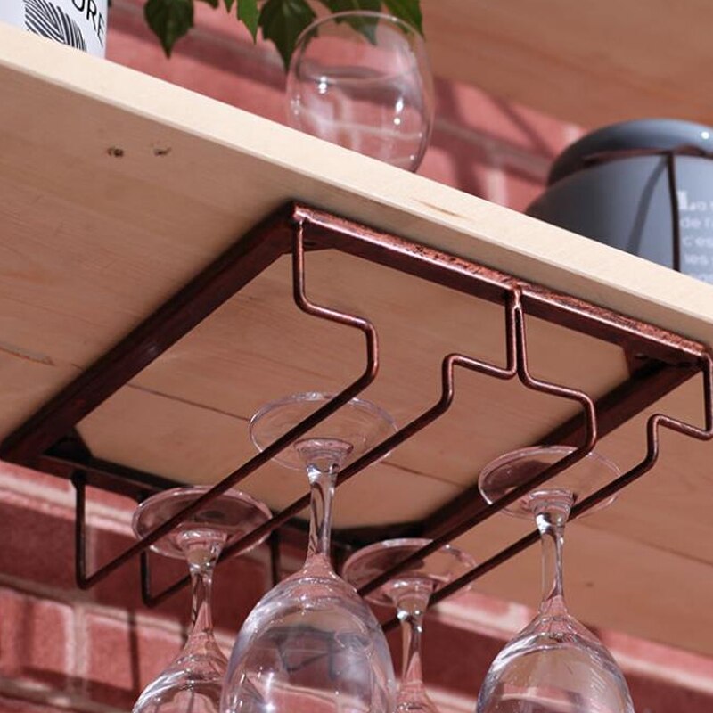 Right-angle upside-down wine glass holder Kitchen upside-down glass holder Home wine cabinet bar hanging cup holder: 10