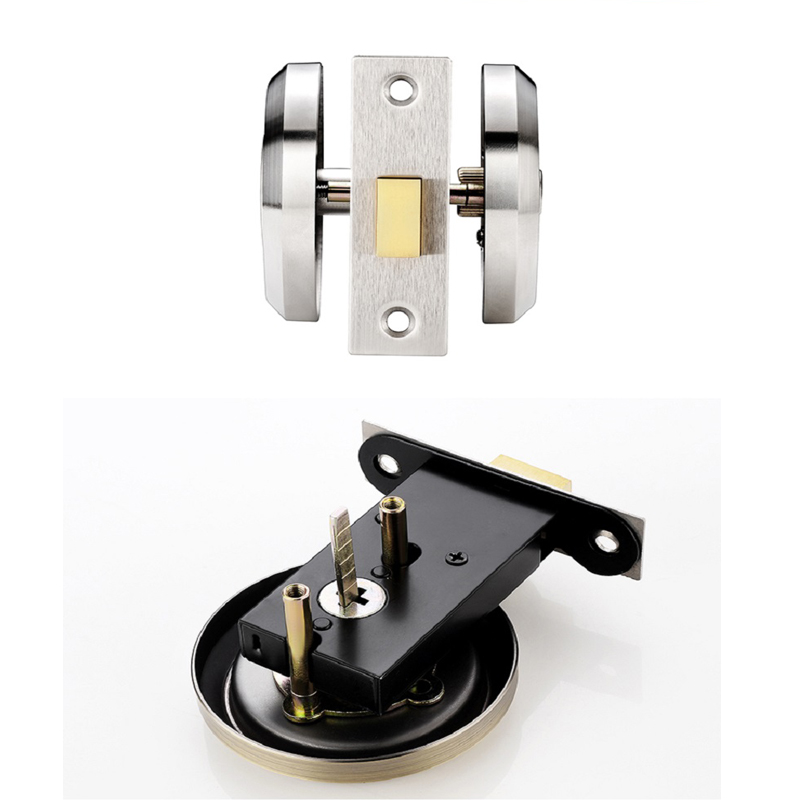 1Pcs Invisible Door Lock With Key Indoor Household Door Anti-theft Single Double-Sided Round Lock Stainless Safety Door Locks