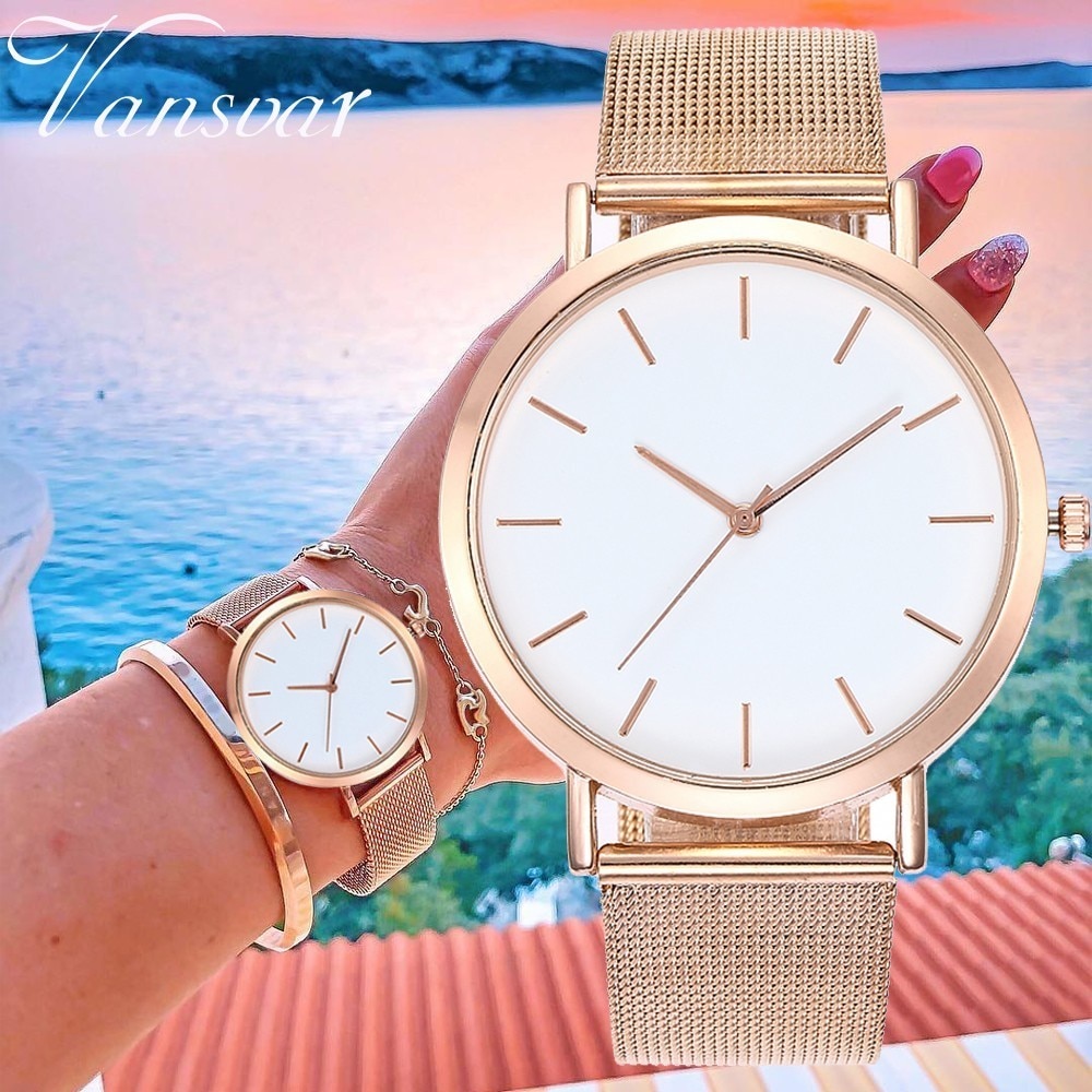 Vansvar Mode Vrouwen Crystal Rvs Analoge Quartz Horloges Vrouwen Armband Horloge Relogio Feminino