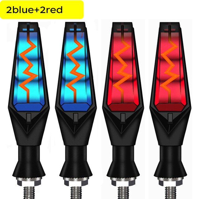 Led Richtingaanwijzer Voor Motorcycle Amber Richtingaanwijzers Gebouwd Flasher Relais Knipperende Led Indicatoren Lamp Dubbelzijdig Blinker: 2blue 2red