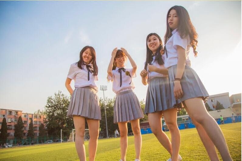 Short-sleeved suit female high school student school uniform sailor suit College Wind TB1