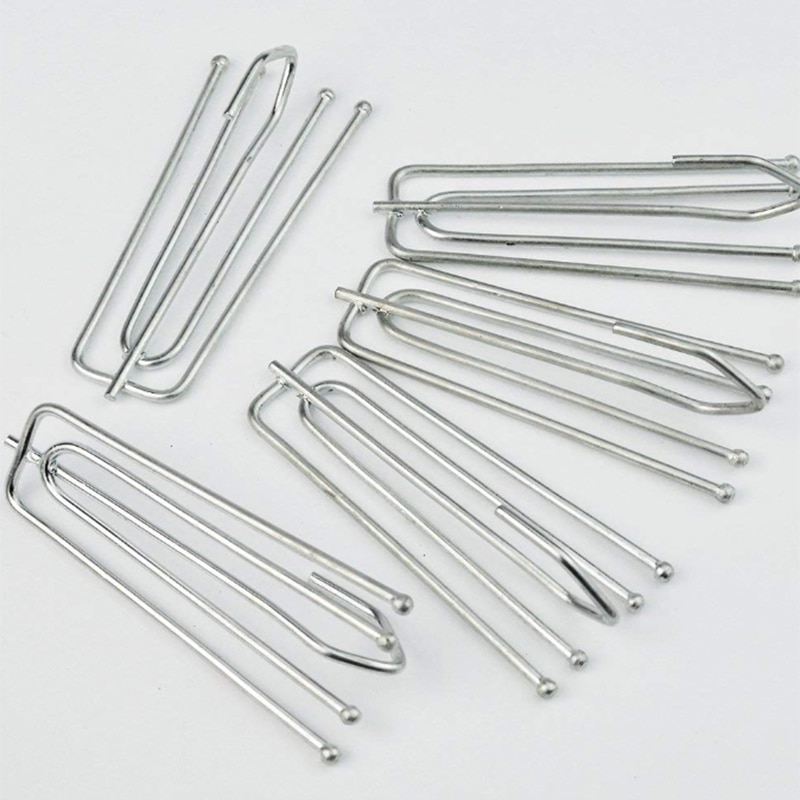 [25 Pack] Drapery Curtain Tape Stainless Steel 4 Prongs Pinch Pleat Hook Clip, 7cm Length