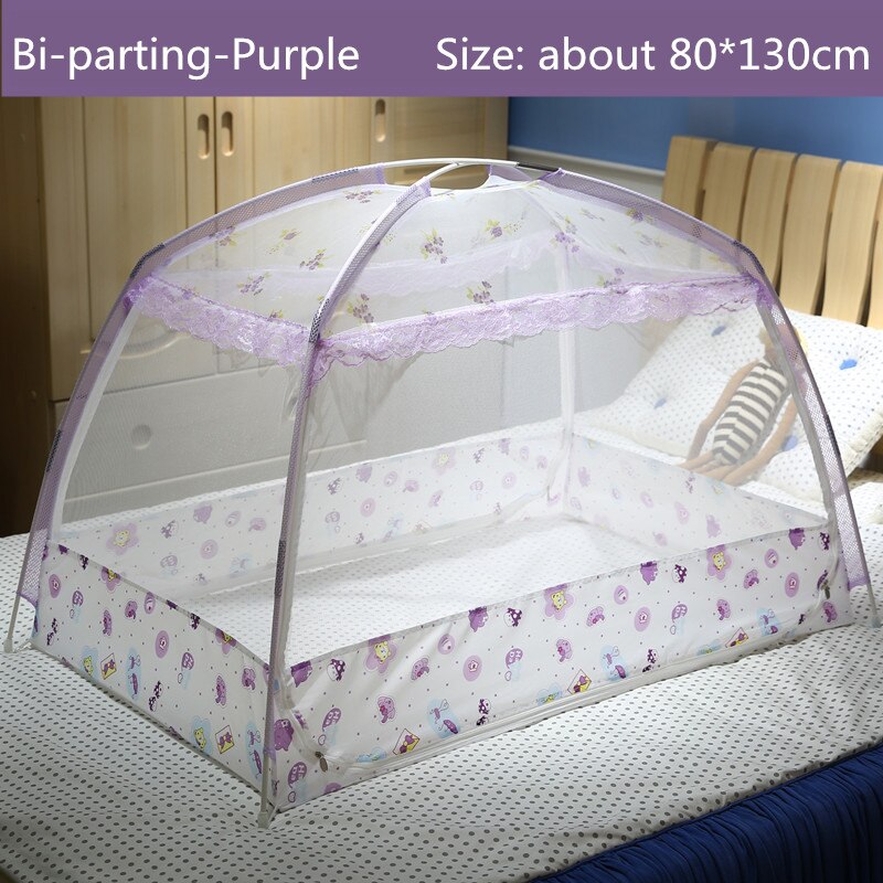 Mosquiteras para cuna de bebé estilo Ger, decoración para habitación de niños, tiendas de campaña para niños, red plegable con Stents,: qianzidama80x130cm