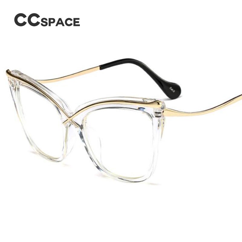 45124 Ladies Unique Cat Eye Glasses Frames Women Brow Line Metal Optical EyeGlasses Eyewear