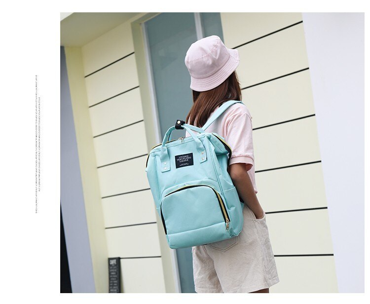 Simple Mom bag large capacity nappy bag Oxford cloth waterproof backpack multi-function out bag