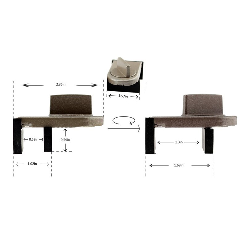 Fowecelt Window Restraint Blocker Adjustable Security Door Latch Window Insurance Lock Anti-theft Alloy Sliding Window Closure