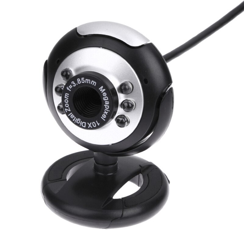 Chaude 6 LED USB 2.0 Webcam 30 mégapixels Web Cam numérique vidéo Webcamera avec micro Vision nocturne pour ordinateur de bureau ordinateur portable