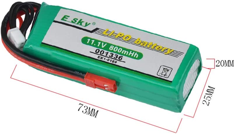 2 pcs 11.1V 800mAh Li-Po Battery for Esky EK1-0188 001336 Big LAMA E020/E515A Helicopter