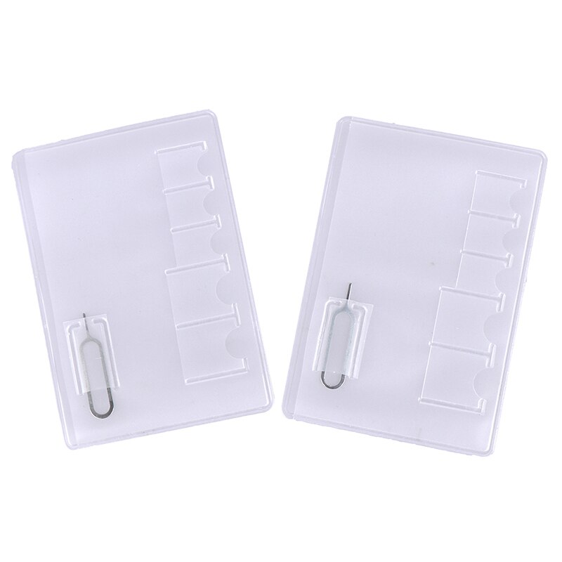 5 Pcs Sim Card Storage Case Box Bag Carry Clear Protector Draagbare Voor Sim Geheugenkaart Transparantie Universele