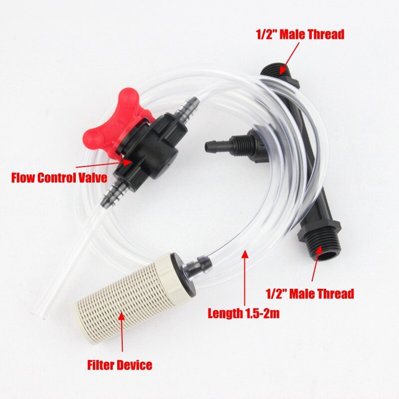 1/2" 3/4" 1" Integrated Venturi Fertilizer Injector Micro Spray Drip Irrigation Fertilizer Applicator Gardens Integration Suite: 1I2 Male Thread