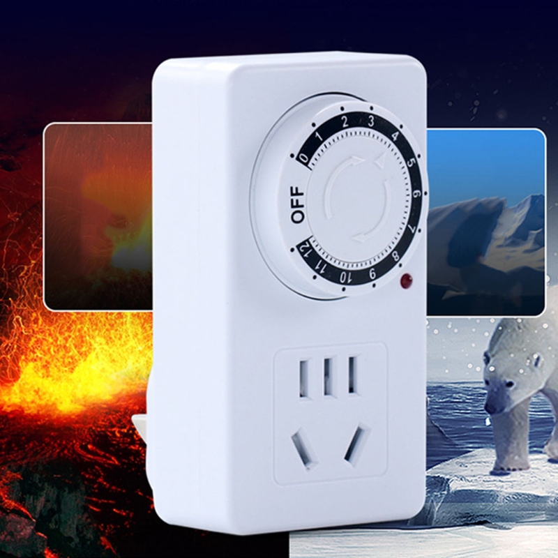 12/24 Hour Segment Timer Switch Energy Saver Plug Standard Size Hour Plug-in Timer Socket Set Programmable Time Control