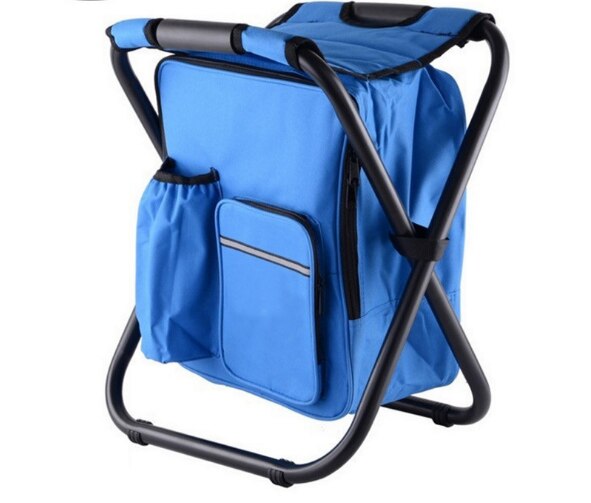Multifunktionel sammenklappelig stol bærbar rygsæksstol udendørs camping skal-have sammenklappelig stol strandstol  q372: Farve 1
