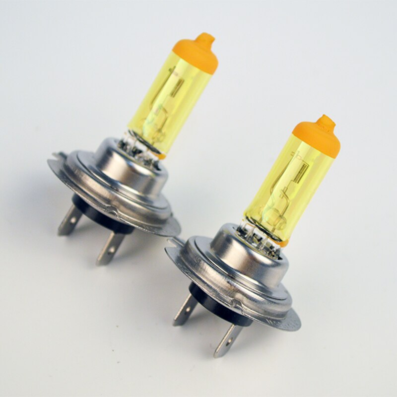 SINOVCLE 2 stks (1 paar) geel H7 Halogeenlamp 12 v 55 w 3000 k Quartz Glas Xenon Auto Koplamp Auto Lamp