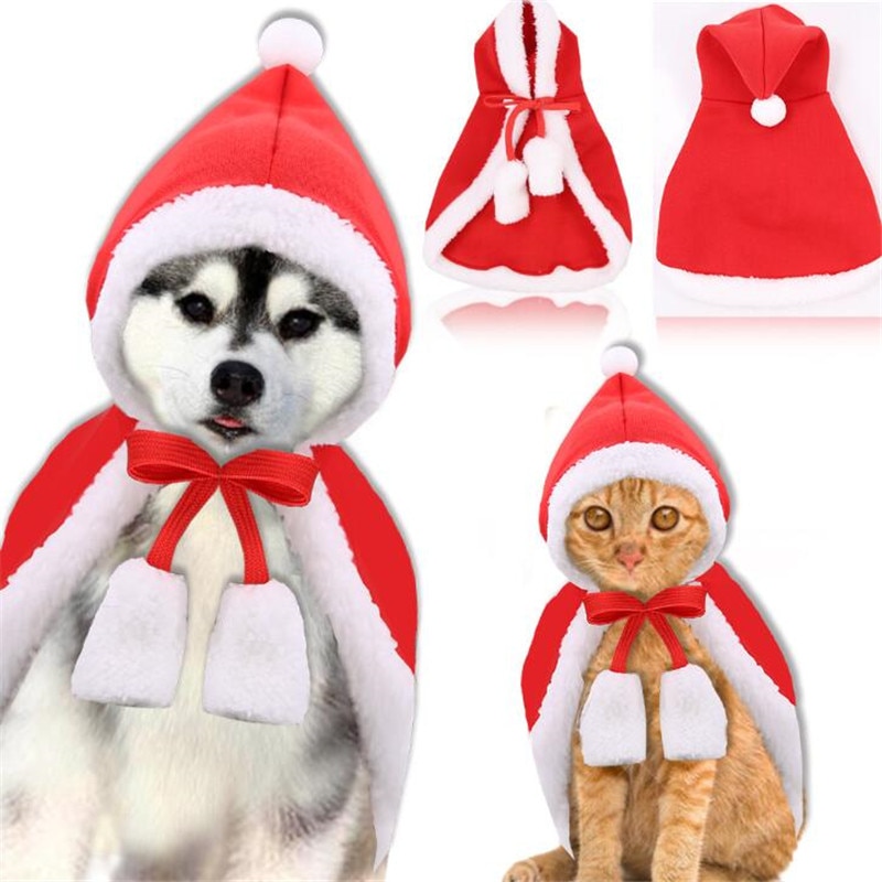 Herfst Winter Hond Kat Kostuums voor Kleine Middelgrote Honden Katten Kleding Rode Hoed Mantel Kerst mascotas Halloween Huisdieren Producten