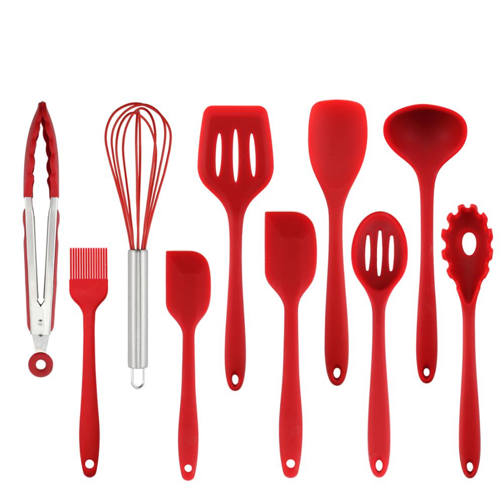 12 Pçs Siliconen Utensílio De Cozinha Conjunto Bpa Livre Não Tóxico Utensílios De Cozinha Alça De Madeira Com Caixa De armazename: Army Green