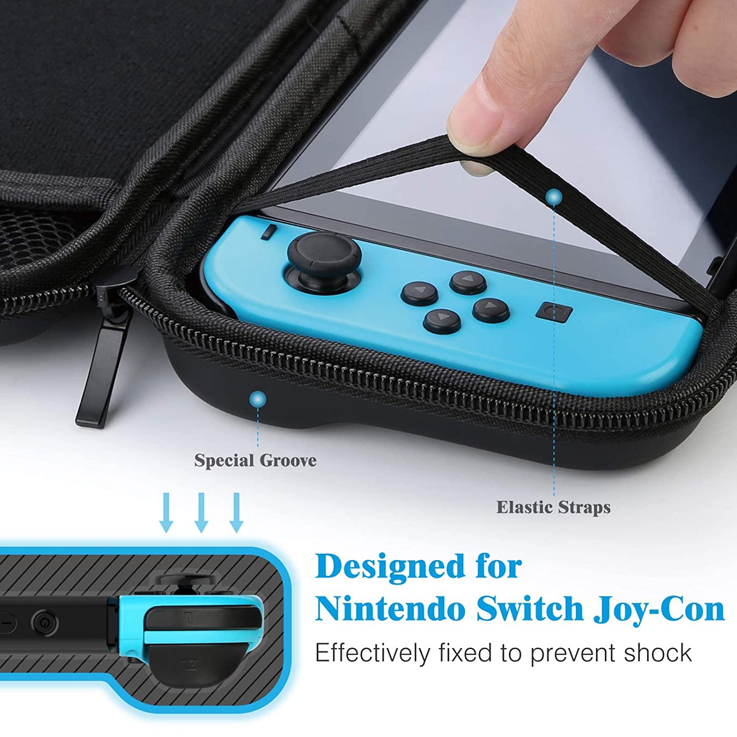 Custodia HEYSTOP per Nintendo Switch e modello OLED custodia protettiva rigida da viaggio portatile custodia a conchiglia per Console Nintendo Switch