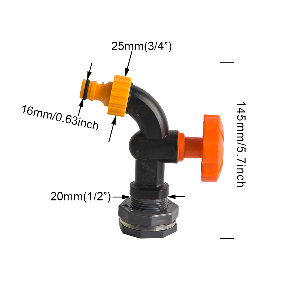 Rain Barrel Spigot Kit 1/2 3/4 1 inch Thread Kit with Bulkhead Fitting Hose Faucet Adapter for Water Tanks Garden Barrel: MULTI