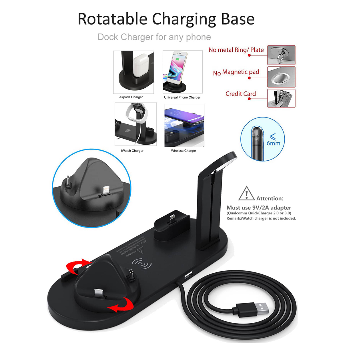 5 in 1 draadloze oplader stand pad voor iPhone 16 15 14 13 12 X Apple Watch Airpods bureautelefoon opladers snel opladen dockstation