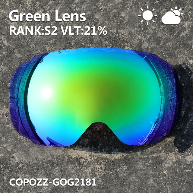 Copozz alkuperäinen magneettilinssi hiihtolaseille gog -2181 linssi anti-fog  uv400: Valkoinen