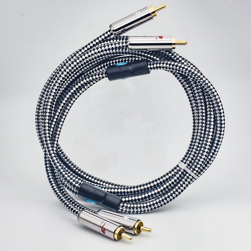 Kabel audio audiophile z podwójnymi złączami RCA robić wzmacniacza, subwoofera, głośnika, samochodowego odtwarzacza DVD, kabel ekranowany 2RCA robić 2RCA, 1M 2M 3M 5M 8M 10M: czarny / 5 m