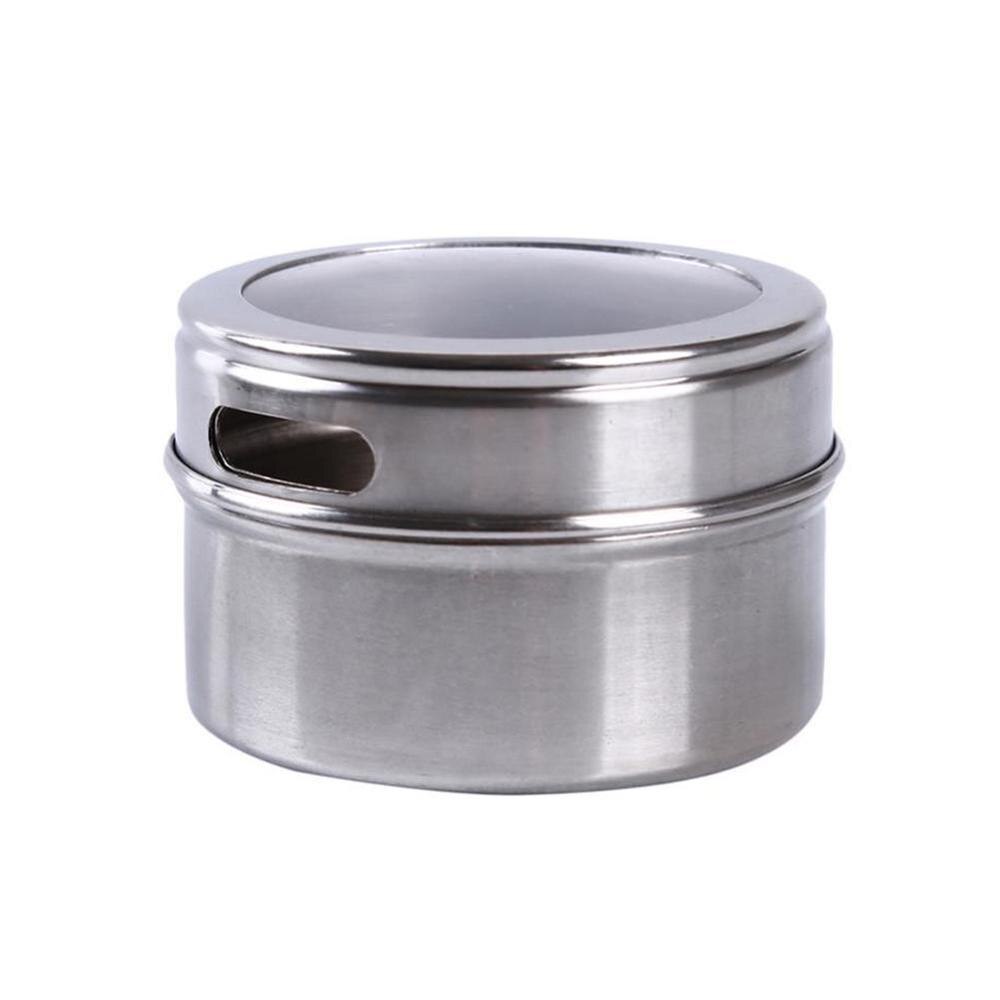 1PC Stainless Steel Magnetic Spice Jar Set Spice Tins Spice Storage Container Pepper Seasoning Sprays Tools Spice Jar: Non-magnetic