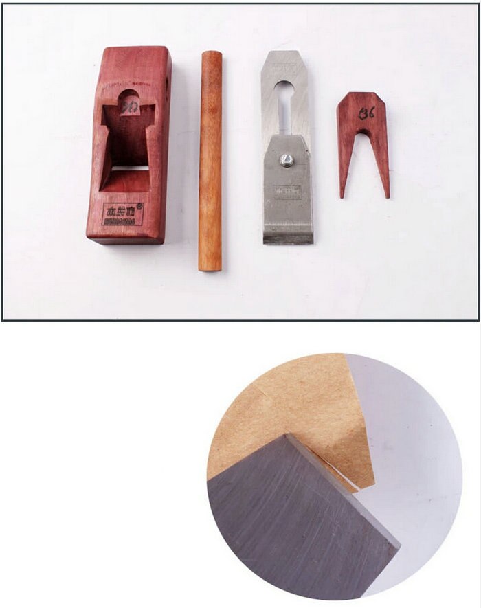 Plano de madera para carpintería, herramienta de mano de lujo bonita de 400MM/16 pulgadas, plano más suave de clase de puño, hoja de madera rosa y filo