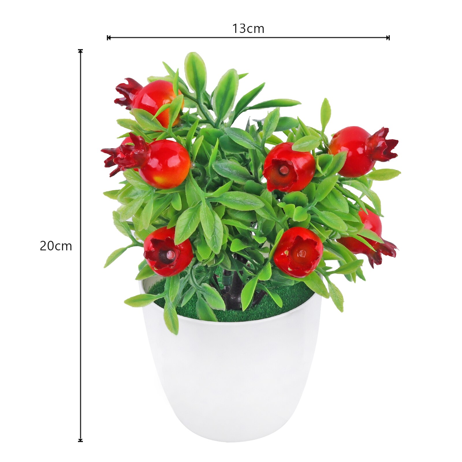 Kunstige planter bonsai appelsin granatæble frugt chili træ potte vindueskarm dekoration hjemme bord dekoration mini plast ornament: 4