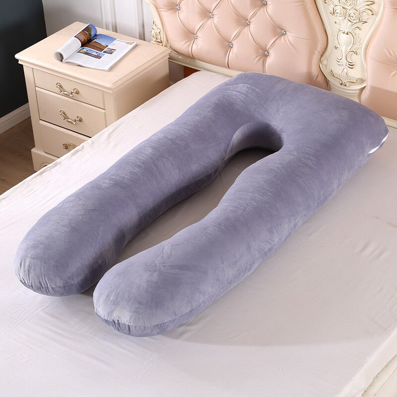 Taie d'oreiller polaire souple pour femmes enceintes, forme en U, lombaire, protection latérale multifonction, housse de coussin pour femmes enceintes: A pillow