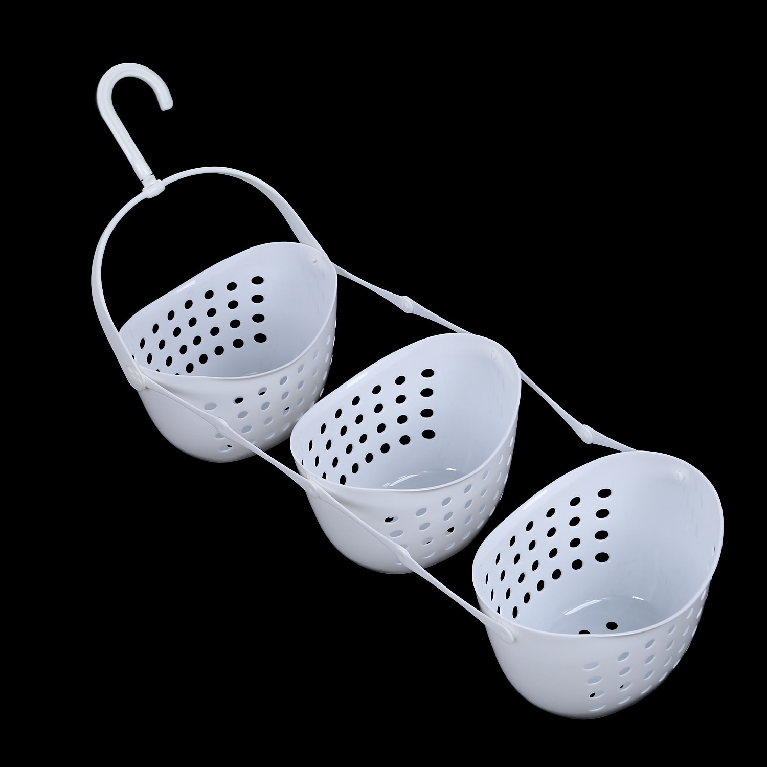 ELEG-3 Tier Plastic Basket Shower Caddy Hanging Rack Tidy Shelf Organiser Storage,White