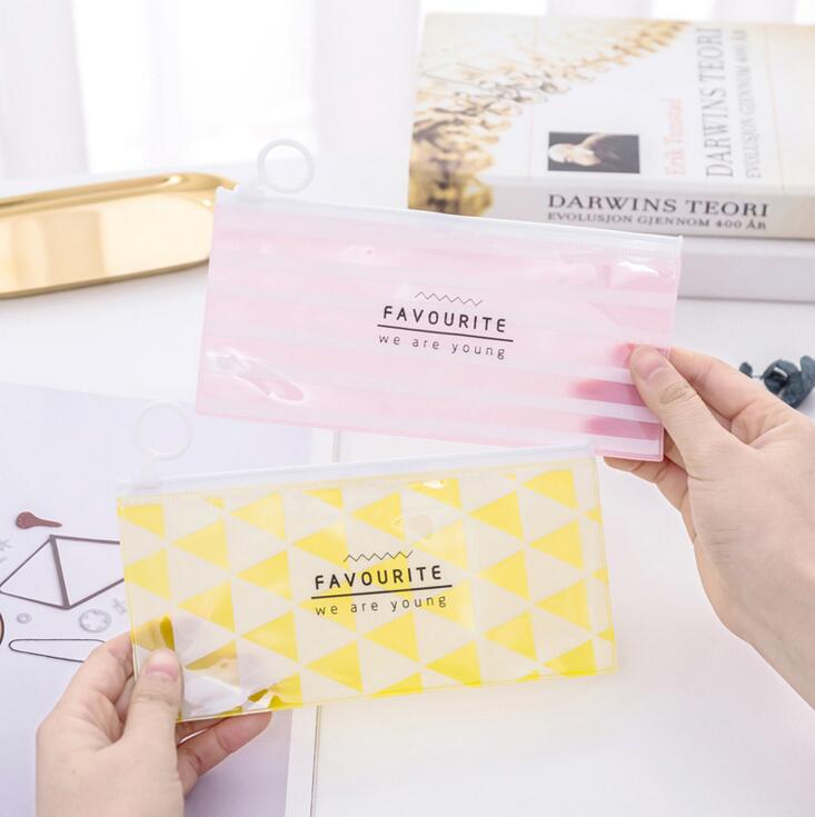 1 kpl koulupaperitarvikkeita ihana kawaii pvc kirjekuori pussin vastaanottamiseen tuoreet läpikuultavat kansipaperit