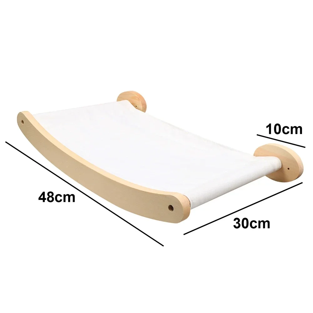 Estantes para gatos montados en la pared, estante de madera para escalar con apariencia de gato, muebles de árbol trepador de pared para gatitos, escalera de cuatro escalones, hamaca interior para gatos: Oro
