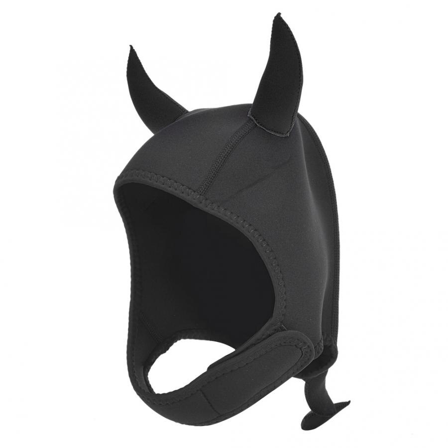 Diving Mask Neoprene Scuba Free Diving Animal Cartoon Hat Cap Helmet Hood Equipment water sports: Black