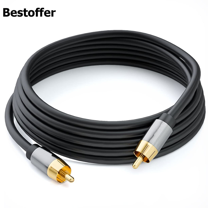 Cable Coaxial de Audio Digital HIFI, conector RCA macho a macho, 75Ω, SPDIF, Subwoofer, Lotus Line