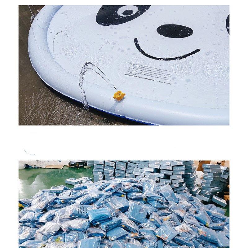 Panda karton aufblasbare polsterung freundlicher spaß wasser sprühen polsterung aufblasbare spielzeug für schwimmen draussen Schwimmbad für freundlicher sommer spielzeug