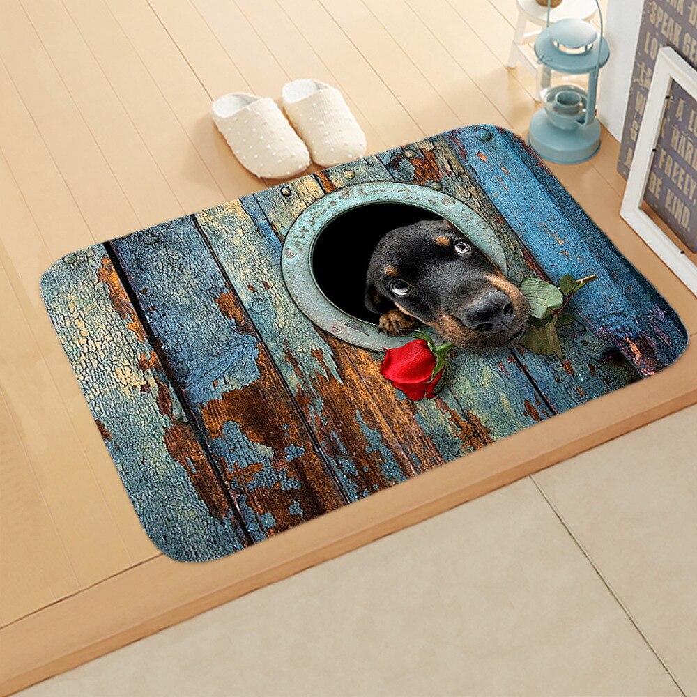3D Dier Hond Gedrukt Mat Zachte Kant Strip Deur Mat Tapijt Slaapkamer Deur Vloer Gang Mat DDD26: 5