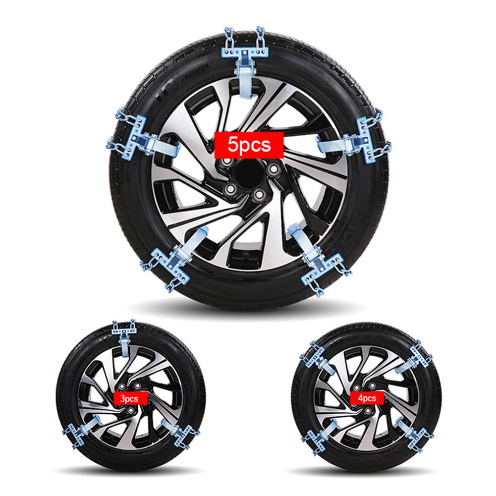 1PC Car Tire Chain Winter Roadway Safety Tire Snow Adjustable Anti-skid Safety Double Snap Skid Wheel Chains
