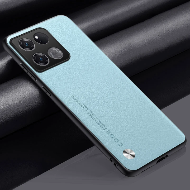 Étui en cuir PU de luxe pour OnePlus 10 Pro 10T 10R, housse en silicone, protection complète, coque de téléphone ZanPro ZanRacing: aluminium / BLEU CIEL